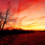 sunset in Indiana in the fall