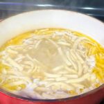 chicken noodles cooking