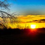sunset in rural indiana