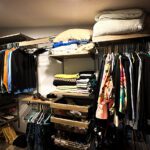 walk in closet upstairs at the barndo