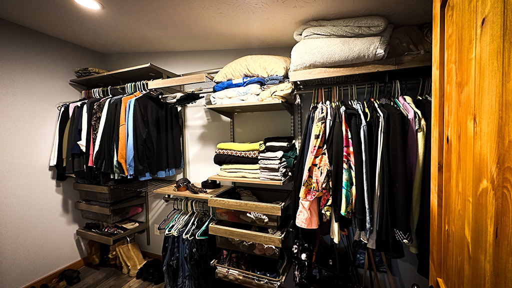 transitioning closet space from downstairs to upstairs
