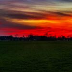 spring sunset before rain